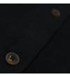 Thumbnail Close-up of the black shirt placket with brown buttons.